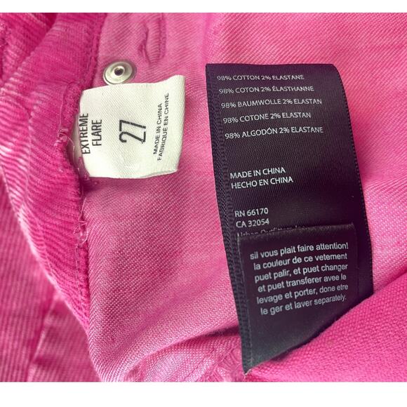 BDG Womens (27) (29x30.5) Low Rise Barbie Pink Corduroy Pants Bell Bottom Flare - Picture 8 of 8